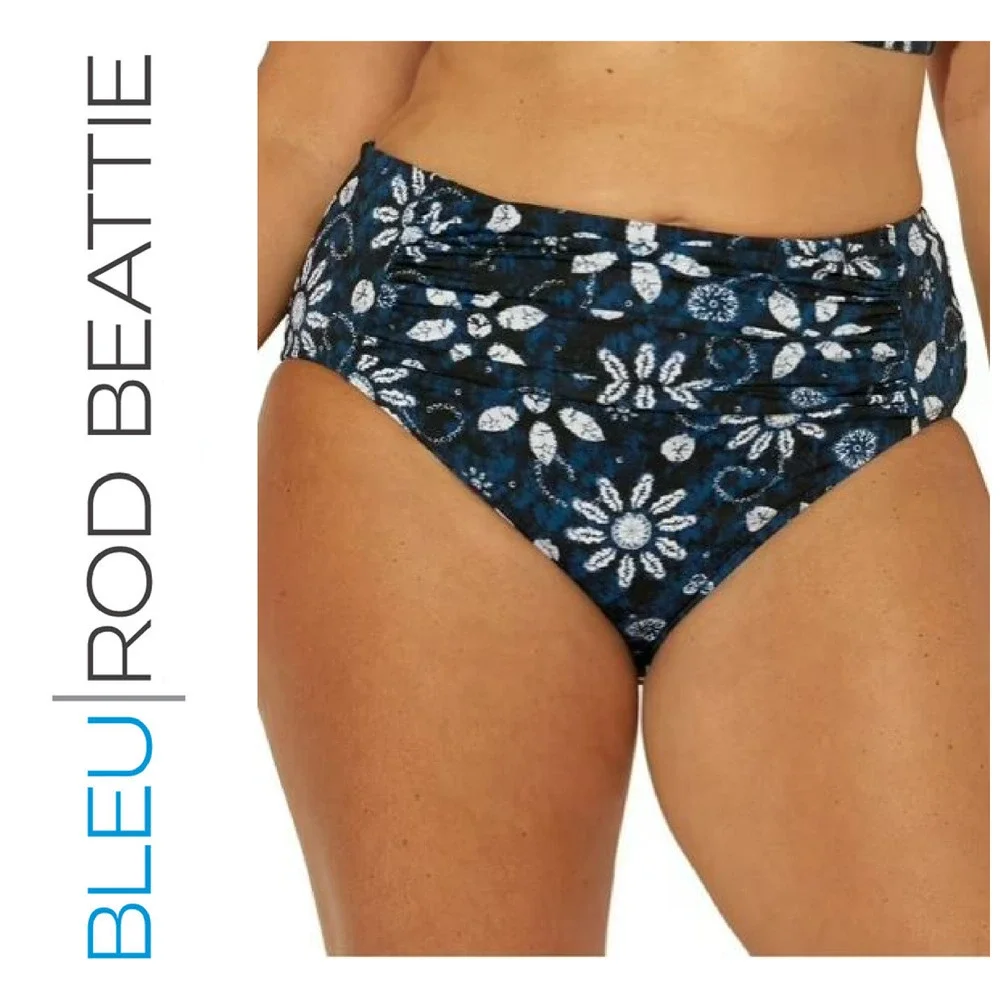 NEW Bleu Rod Beattie Plus Take a Dip Navy Tummy Control Bikini Bottoms 22W NWT
